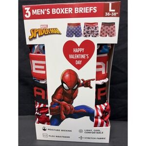 Men's Marvel SPIDERMAN 3 Pk Boxer Brief Size L (36-38) Valentine's  New